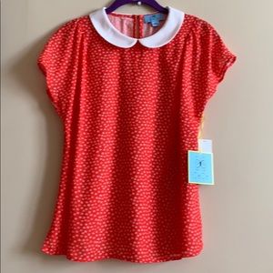NWT! Cece orange floral blouse -small